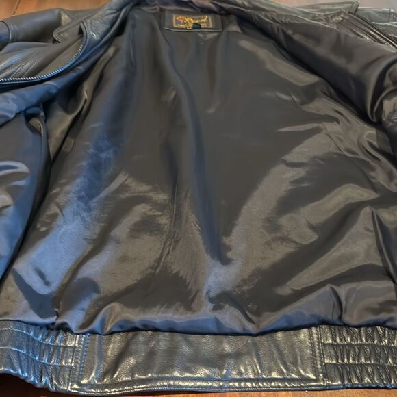 Reed Sportswear Men’s Leather Motorcycle Bomber Jacket Size 50 - Picture 6 of 13
